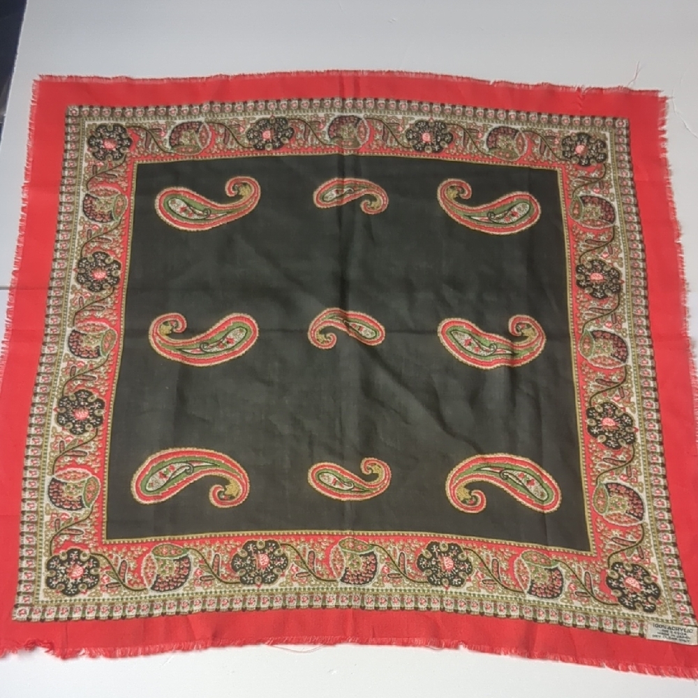 Red and Green Paisley Bandana